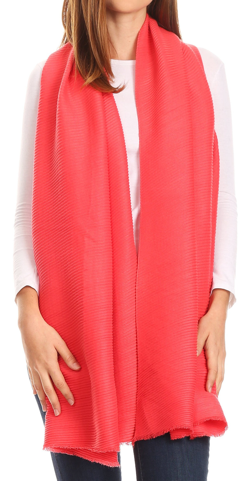 Sakkas Cara Pleated Crinkle Soft and Warm Shawl/ Wrap/ Stole