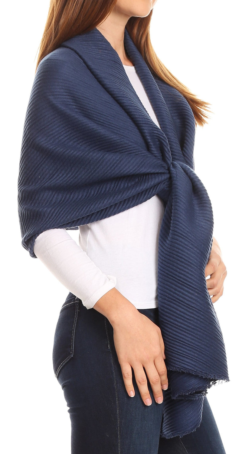 Sakkas Cara Pleated Crinkle Soft and Warm Shawl/ Wrap/ Stole