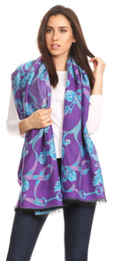 Sakkas Adele Floral Ornate Soft and Warm Pashmina Shawl Scarf Wrap Stole