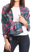 Sakkas Adele Floral Ornate Soft and Warm Pashmina Shawl Scarf Wrap Stole