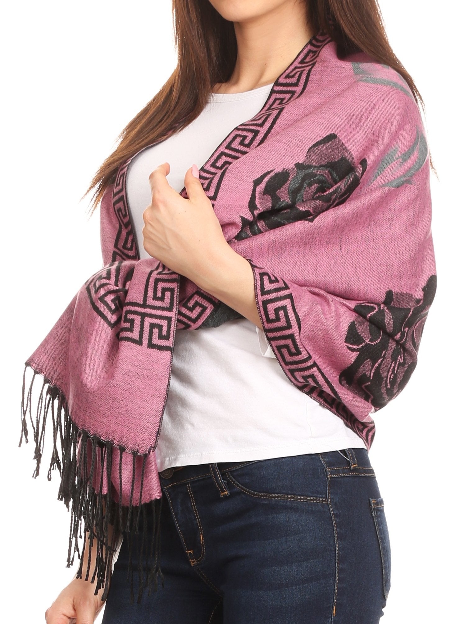 Sakkas Damask Rose Pashmina Schal – Super Weich & Warm, 100% Acryl In Einheitsgröße