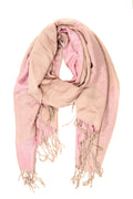 Sakkas Aubry dual colored ranunculus border soft Pashmina/ Shawl/ Wrap/ Stole#color_Blush