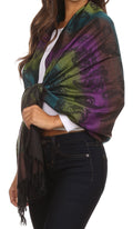 Sakkas Marley Ombre Striped Paisley Pashmina/ Shawl/ Wrap/ Stole#color_Purple