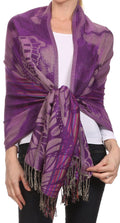 Sakkas Tricia Multi-Colored Silky Butterfly Pashmina/ Shawl/ Wrap/ Stole#color_ 3-Purple