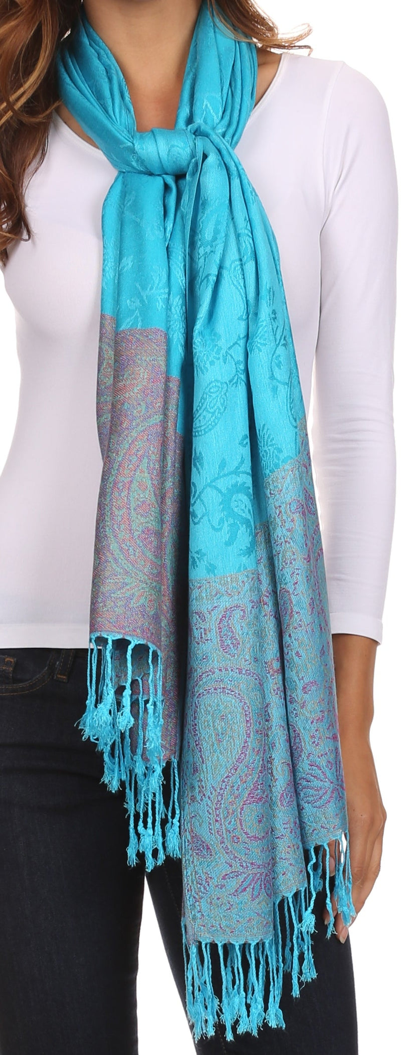 Sakkas Avril colorful allover Paisley Pashmina/ Shawl/ Wrap/ Stole