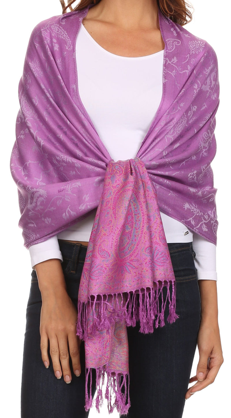 Sakkas Avril colorful allover Paisley Pashmina/ Shawl/ Wrap/ Stole
