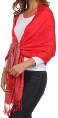 Sakkas Avril colorful allover Paisley Pashmina/ Shawl/ Wrap/ Stole#color_ 1-Red