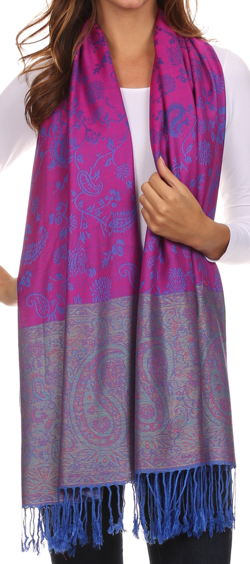 Sakkas Avril colorful allover Paisley Pashmina/ Shawl/ Wrap/ Stole