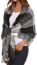 Sakkas Avril colorful allover Paisley Pashmina/ Shawl/ Wrap/ Stole#color_ 2-Black
