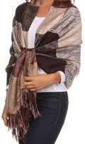 Sakkas Avril colorful allover Paisley Pashmina/ Shawl/ Wrap/ Stole#color_ 2-Brown