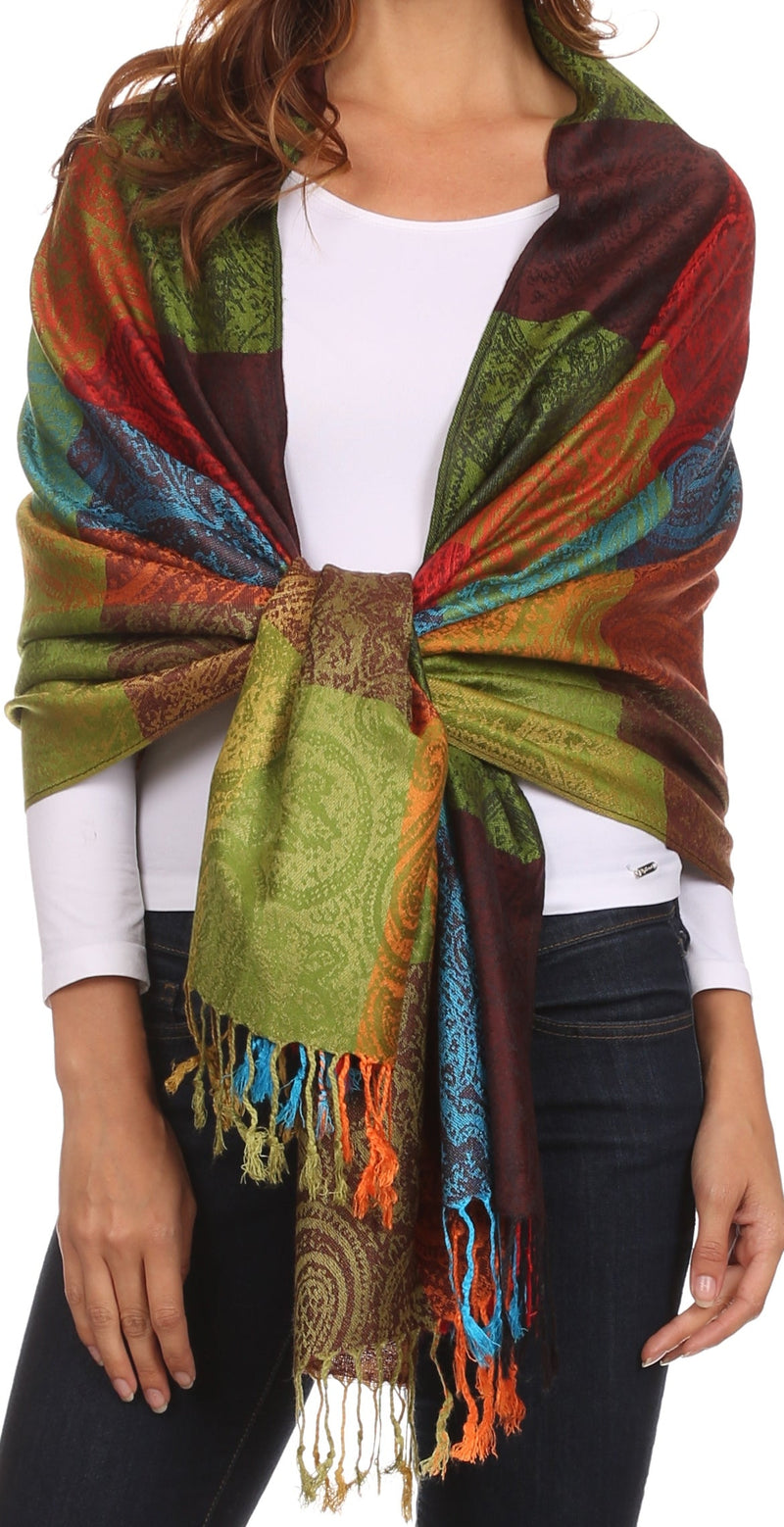 Sakkas Avril colorful allover Paisley Pashmina/ Shawl/ Wrap/ Stole