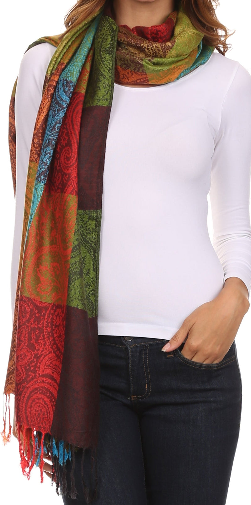 Sakkas Avril colorful allover Paisley Pashmina/ Shawl/ Wrap/ Stole