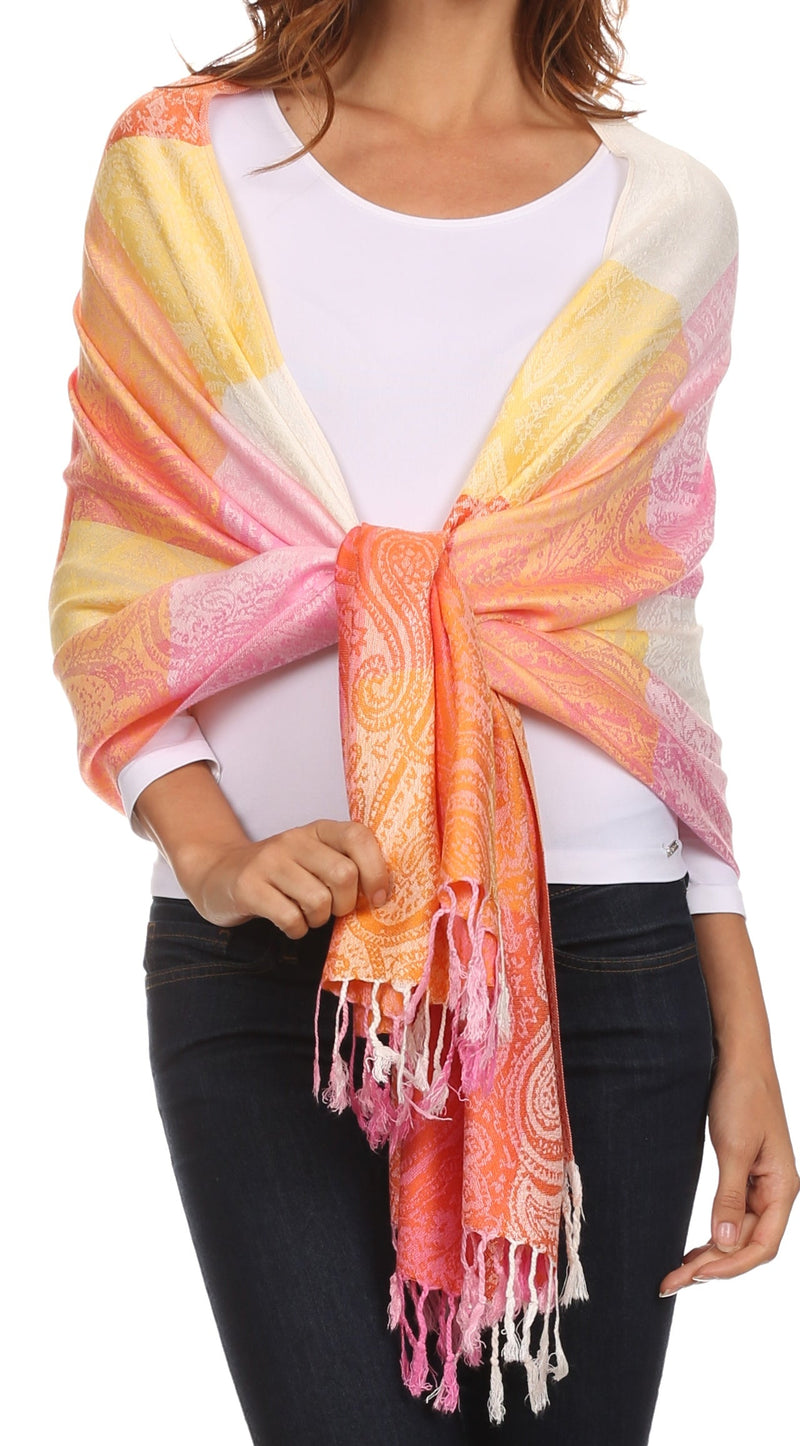 Sakkas Avril colorful allover Paisley Pashmina/ Shawl/ Wrap/ Stole