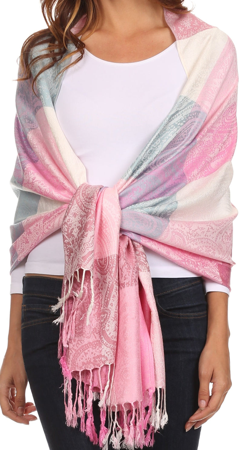 Sakkas Avril colorful allover Paisley Pashmina/ Shawl/ Wrap/ Stole