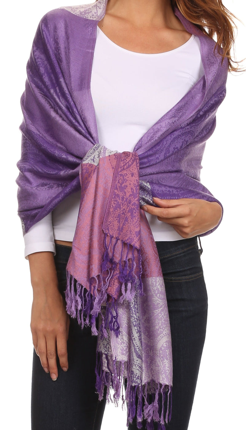 Sakkas Avril colorful allover Paisley Pashmina/ Shawl/ Wrap/ Stole