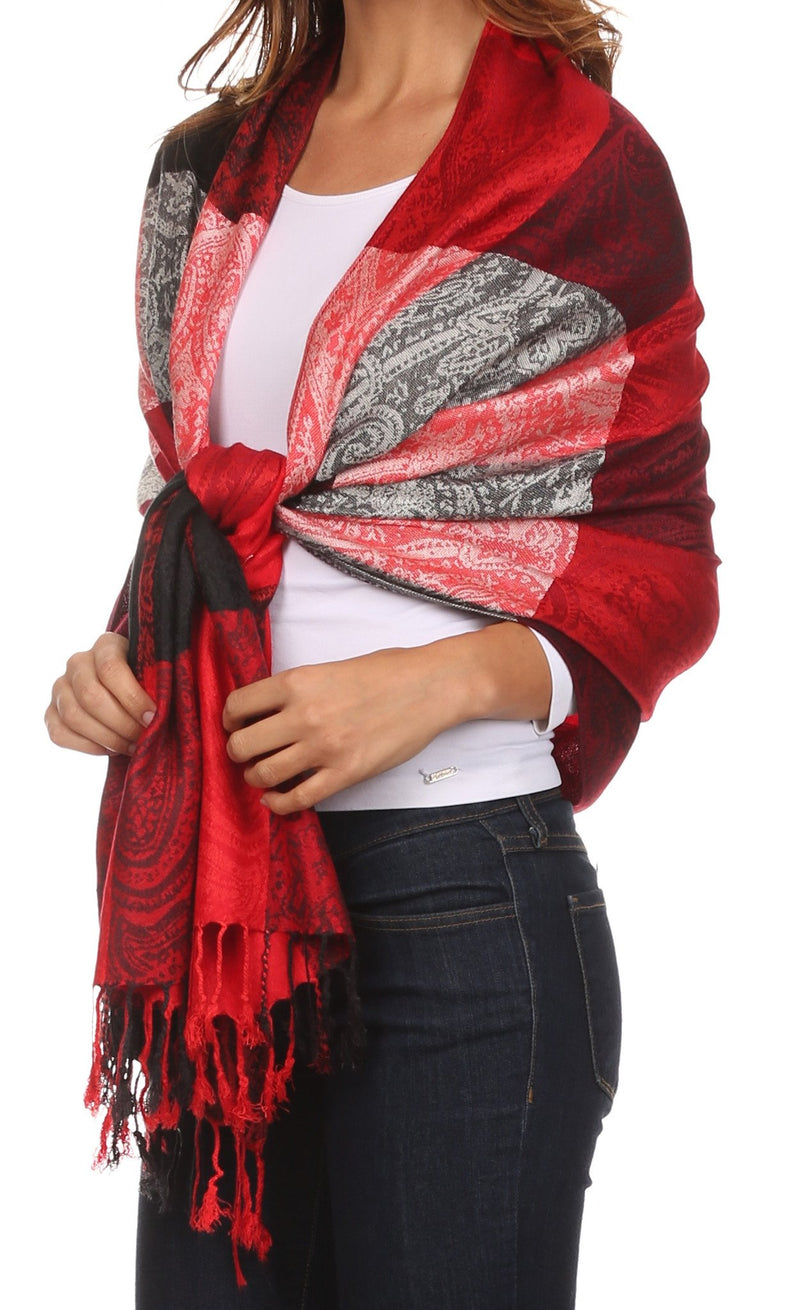 Sakkas Avril colorful allover Paisley Pashmina/ Shawl/ Wrap/ Stole