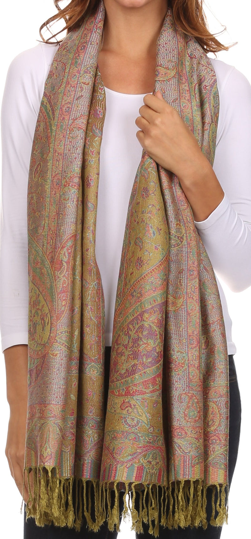 Sakkas Avril colorful allover Paisley Pashmina/ Shawl/ Wrap/ Stole