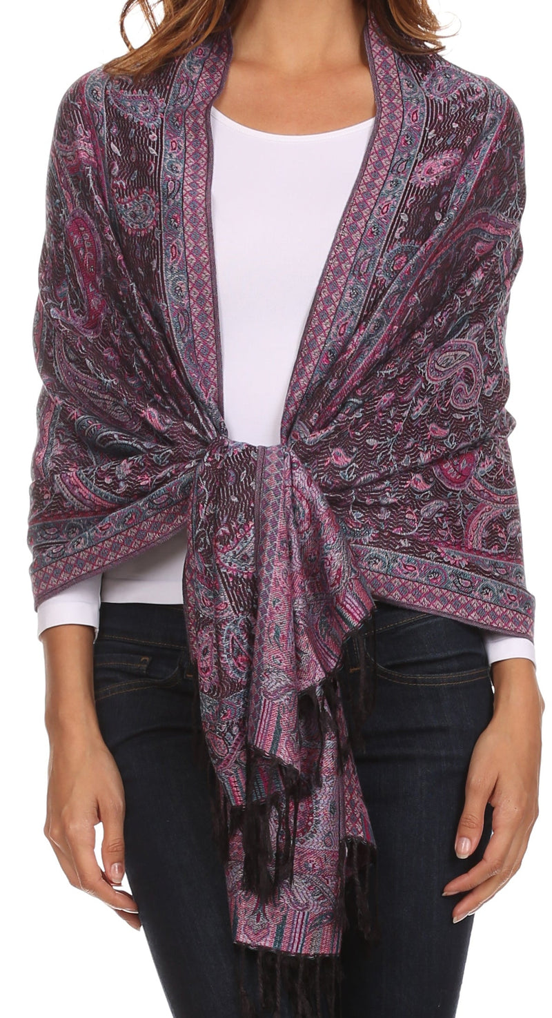 Sakkas Avril colorful allover Paisley Pashmina/ Shawl/ Wrap/ Stole