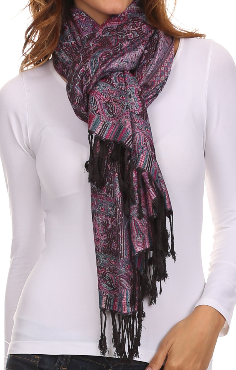 Sakkas Avril colorful allover Paisley Pashmina/ Shawl/ Wrap/ Stole