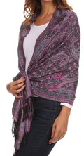 Sakkas Avril colorful allover Paisley Pashmina/ Shawl/ Wrap/ Stole#color_ 3-Black