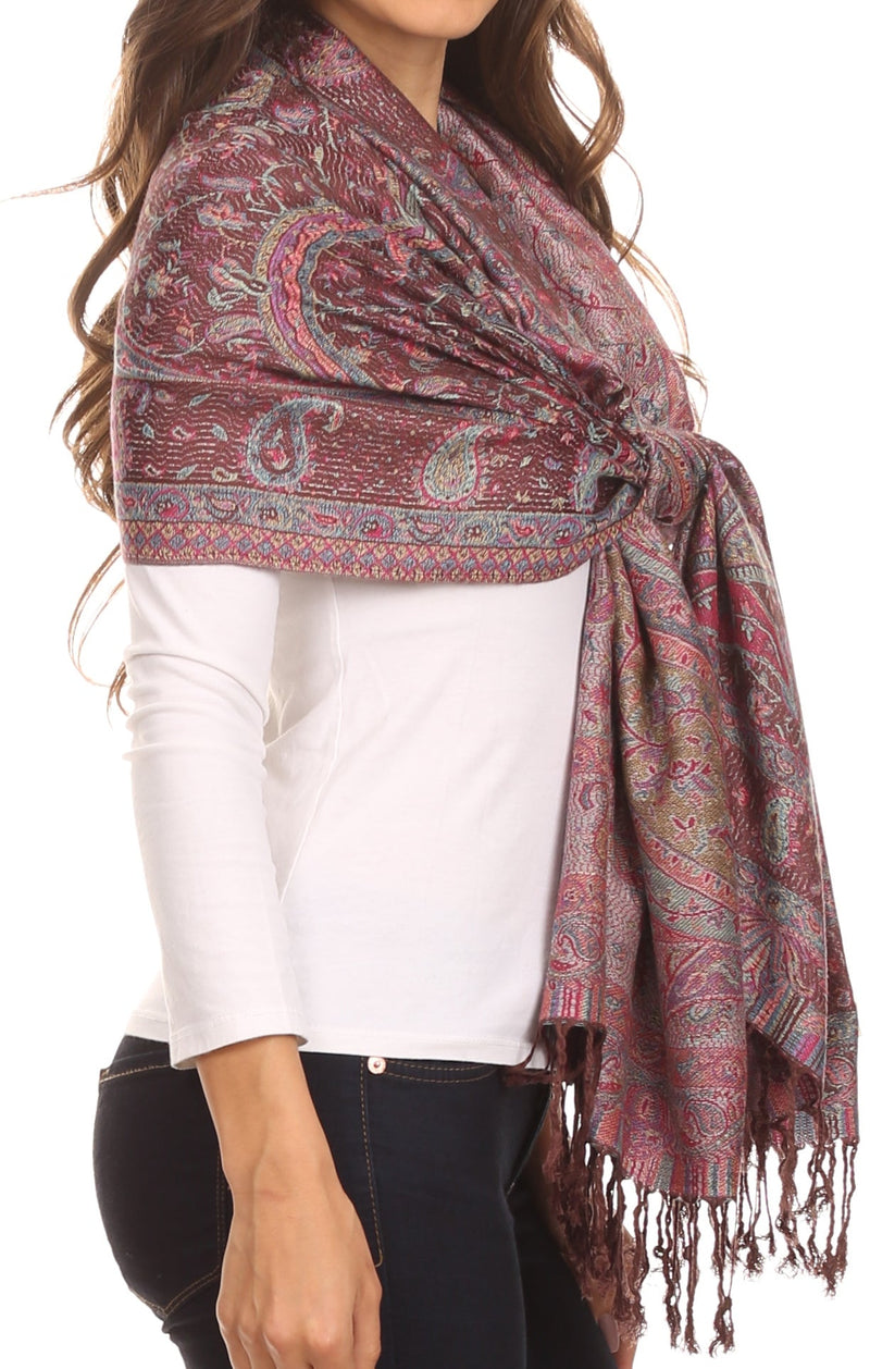 Sakkas Avril colorful allover Paisley Pashmina/ Shawl/ Wrap/ Stole