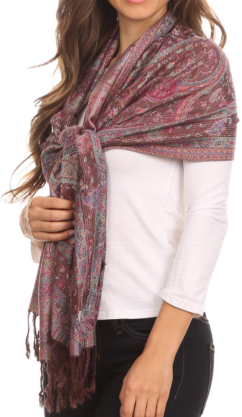 Sakkas Avril colorful allover Paisley Pashmina/ Shawl/ Wrap/ Stole