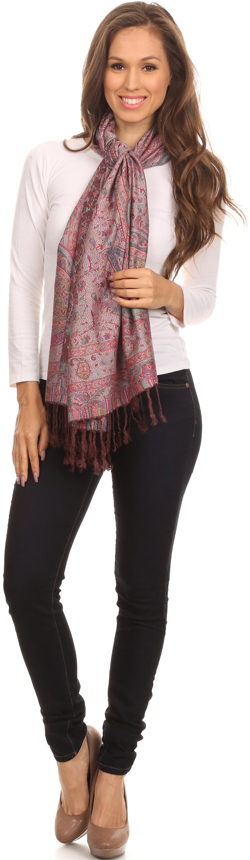 Sakkas Avril colorful allover Paisley Pashmina/ Shawl/ Wrap/ Stole