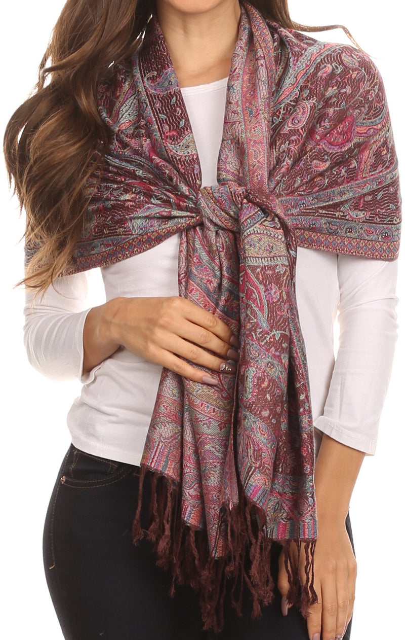 Sakkas Avril colorful allover Paisley Pashmina/ Shawl/ Wrap/ Stole