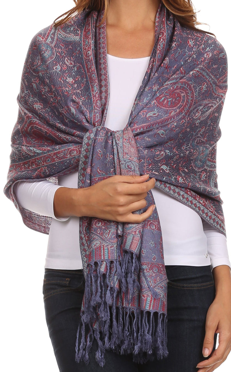 Sakkas Avril colorful allover Paisley Pashmina/ Shawl/ Wrap/ Stole
