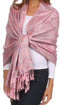 Sakkas Avril colorful allover Paisley Pashmina/ Shawl/ Wrap/ Stole#color_ 3-Lt Pink
