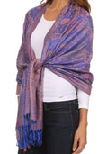 Sakkas Avril colorful allover Paisley Pashmina/ Shawl/ Wrap/ Stole#color_ 3-Royal