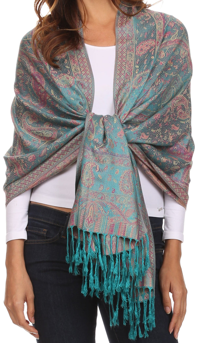 Sakkas Avril colorful allover Paisley Pashmina/ Shawl/ Wrap/ Stole
