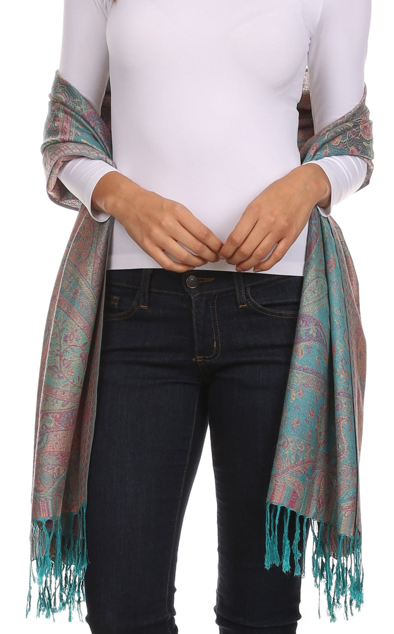 Sakkas Avril colorful allover Paisley Pashmina/ Shawl/ Wrap/ Stole