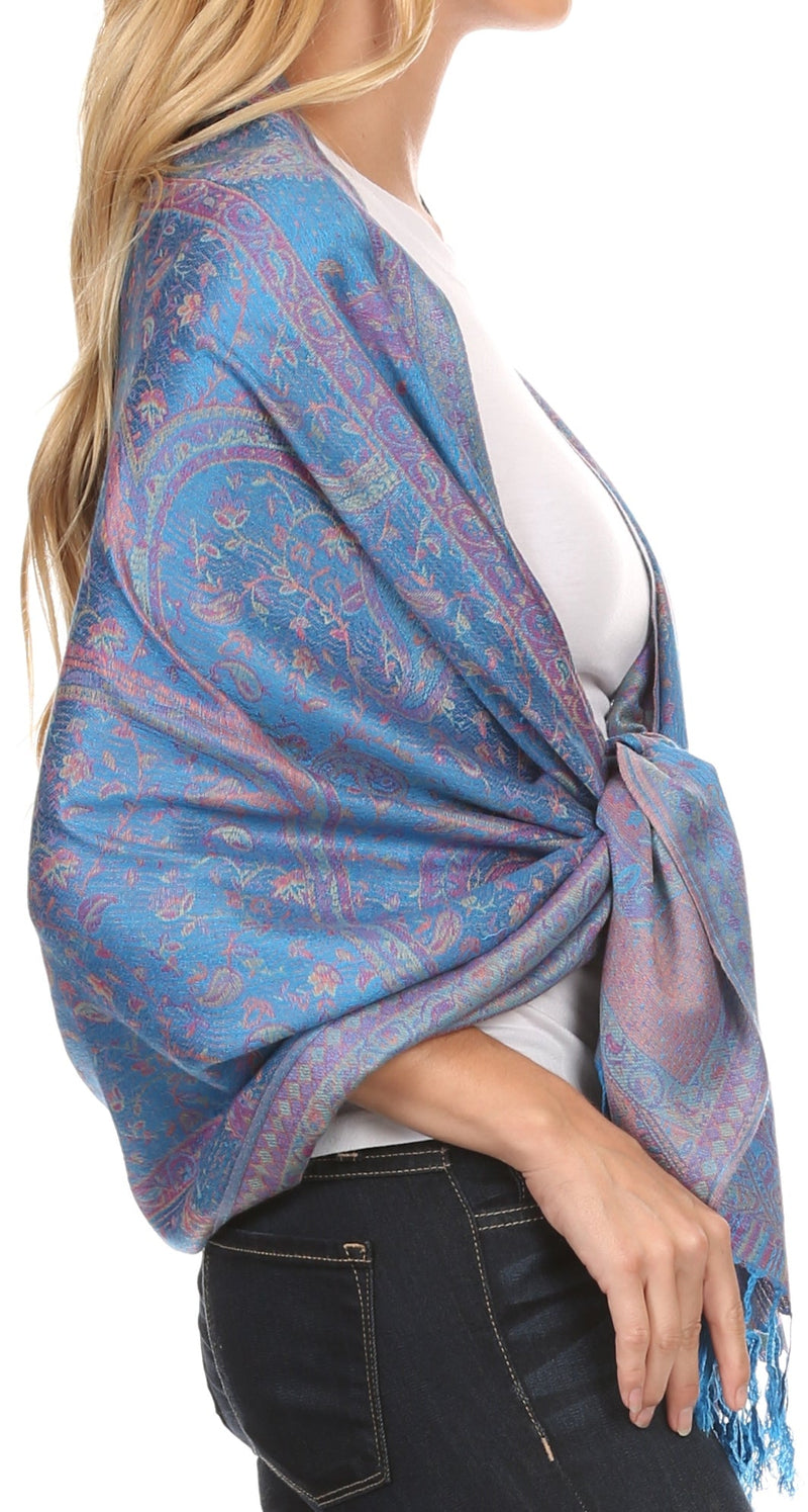Sakkas Avril colorful allover Paisley Pashmina/ Shawl/ Wrap/ Stole