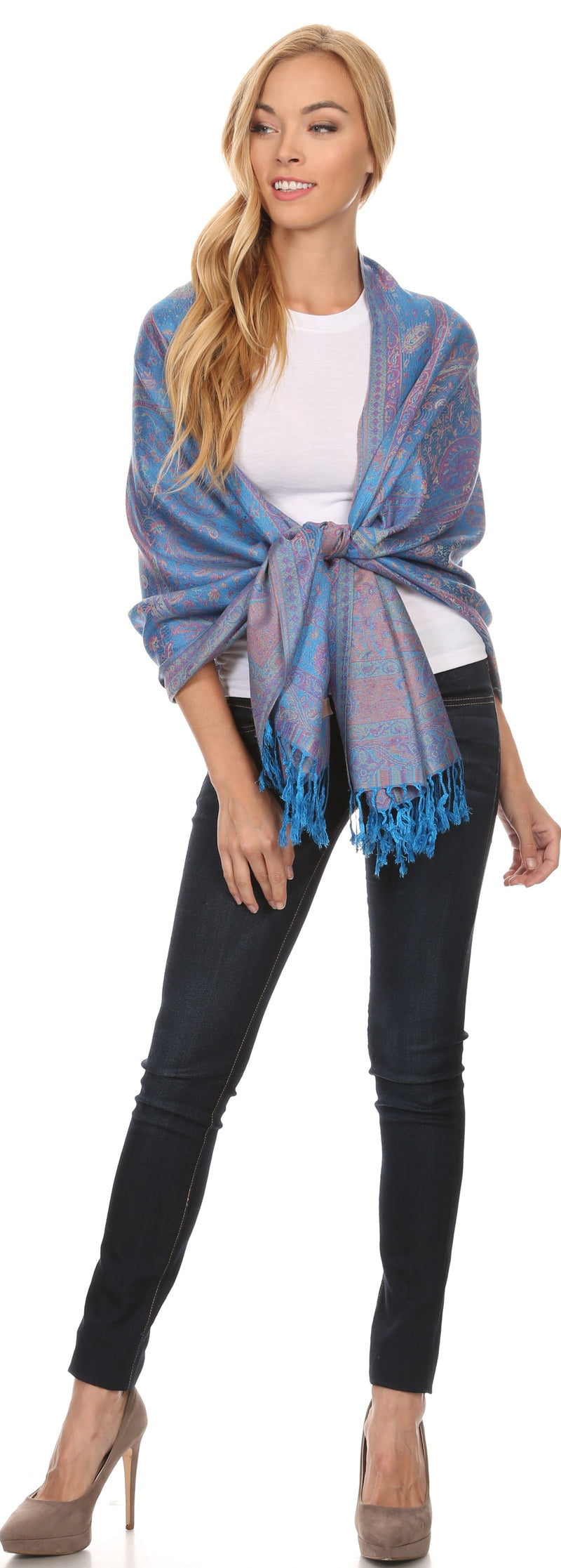 Sakkas Avril colorful allover Paisley Pashmina/ Shawl/ Wrap/ Stole