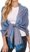 Sakkas Avril colorful allover Paisley Pashmina/ Shawl/ Wrap/ Stole#color_ 3-Topaz