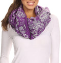 Sakkas Ontario double layer floral Pashmina/ Shawl/ Wrap/ Stole with fringe#color_2-Purple