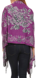 Sakkas Ontario double layer floral Pashmina/ Shawl/ Wrap/ Stole with fringe