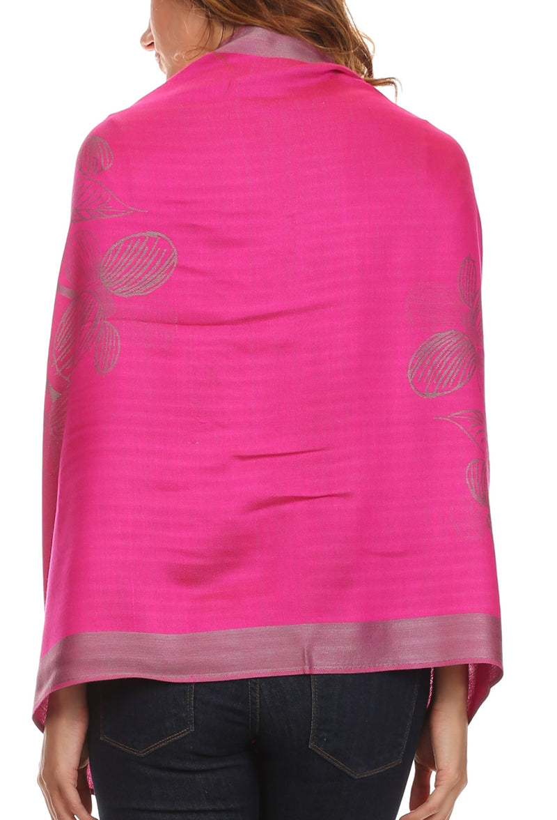 Sakkas Ella Dogwood Flower Straight Border Pashmina/ Shawl/ Wrap/ Stole