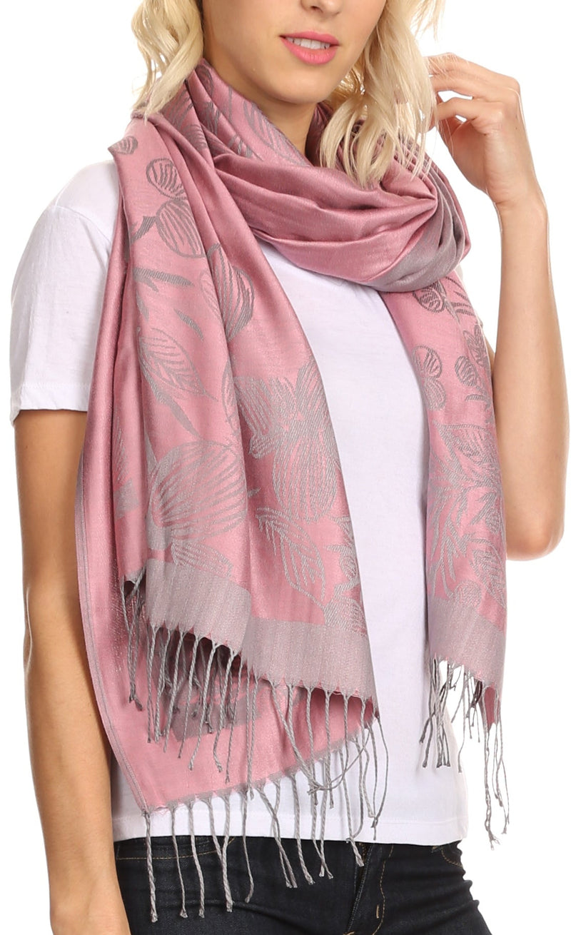 Sakkas Ella Dogwood Flower Straight Border Pashmina/ Shawl/ Wrap/ Stole