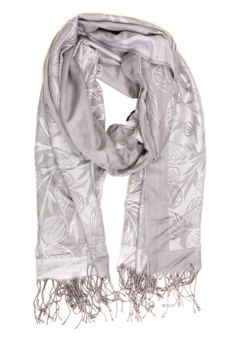 Sakkas Ella Dogwood Flower Straight Border Pashmina/ Shawl/ Wrap/ Stole