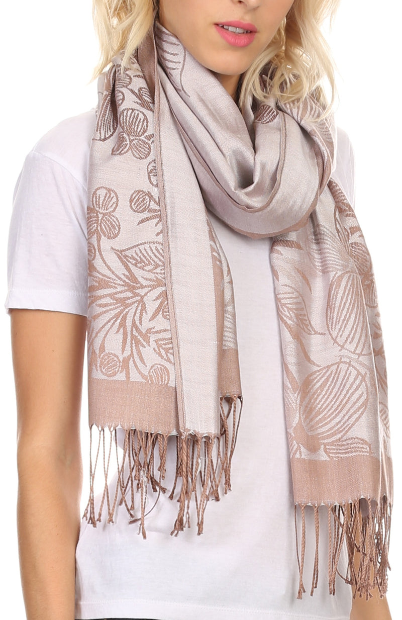 Sakkas Ella Dogwood Flower Straight Border Pashmina/ Shawl/ Wrap/ Stole