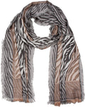 Sakkas Zebra Pashmina Scarf / Stole / Wrap / Shawl#color_Black