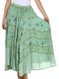 Sakkas Moon Dance Gypsy Boho Skirt#color_Sage Green
