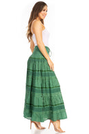 Sakkas Lace and Ribbon Peasant Boho Skirt