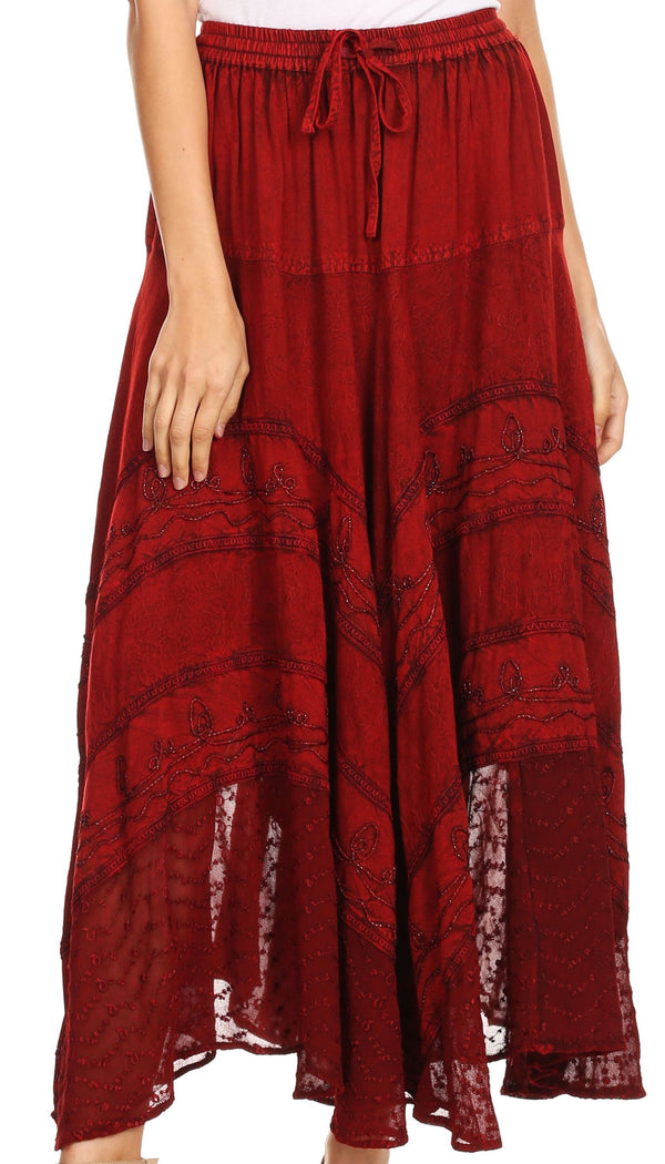 Sakkas Ivy Maiden Boho Skirt#color_Cayenne