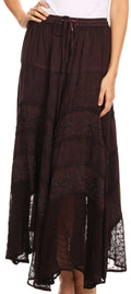 Sakkas Ivy Maiden Boho Skirt#color_Chocolate