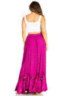 Sakkas Ivy Second Women's Maxi Boho Elastic Waist Embroidered A Line Long Skirt