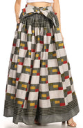 Sakkas Asma Convertible Traditional Wax Print Adjustable Strap Maxi Skirt | Dress#color_16-Multi