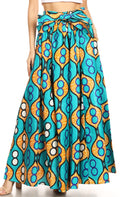 Sakkas Asma Convertible Traditional Wax Print Adjustable Strap Maxi Skirt | Dress#color_17-Multi